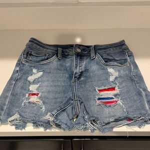 Judy Blue Light Blue Distressed Jean Shorts